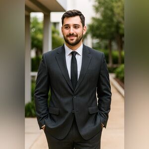 Studio Milano Super 120s Biella-Italy Pinstripe Blazer 2 Button 44R Wool Office